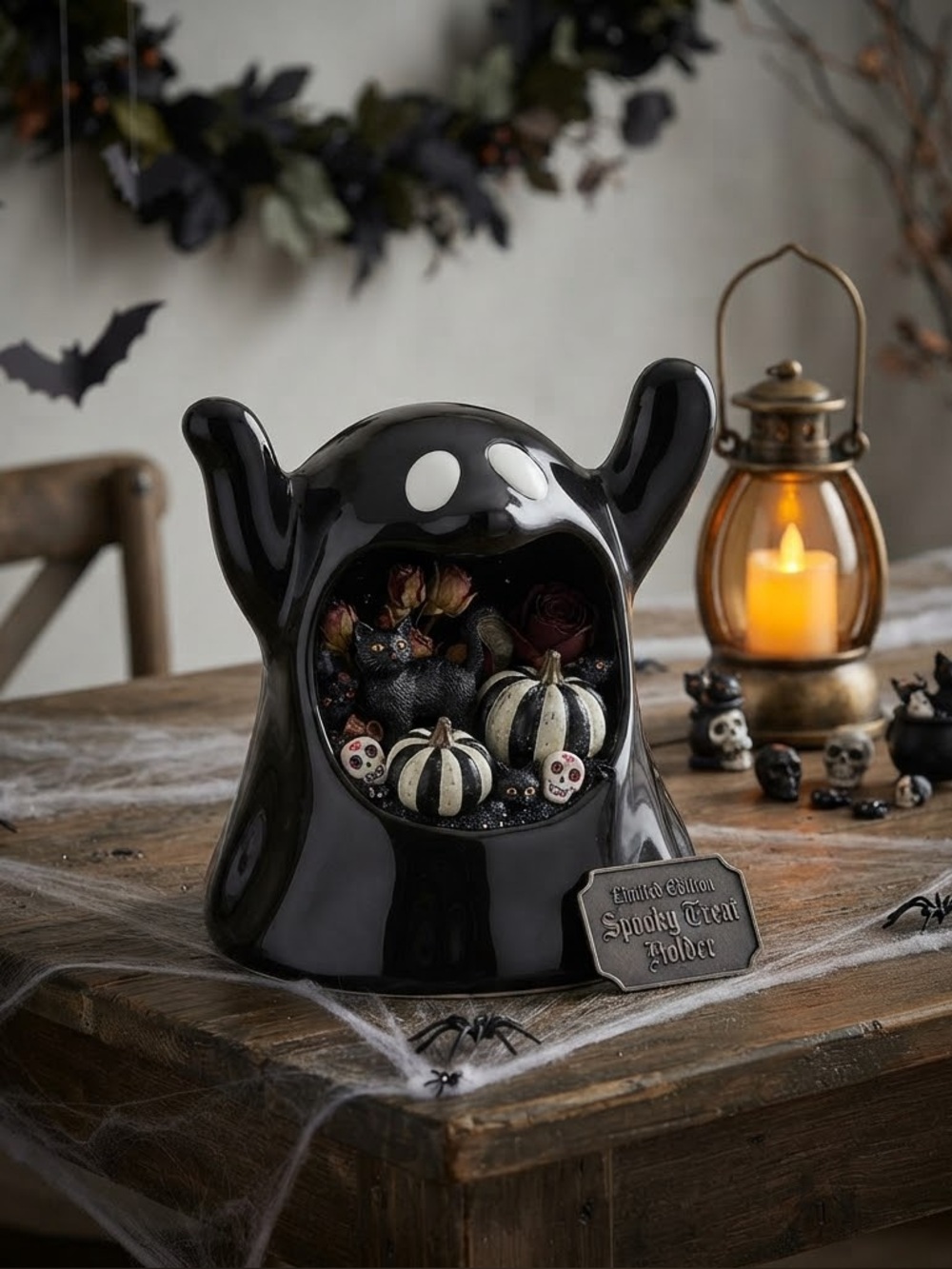 🎃Halloween Gift🎃Black Ceramic Ghost Figurine Decorative Sculpture